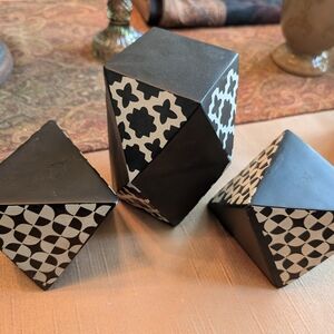 Geometric Black and White Decorative Blocks